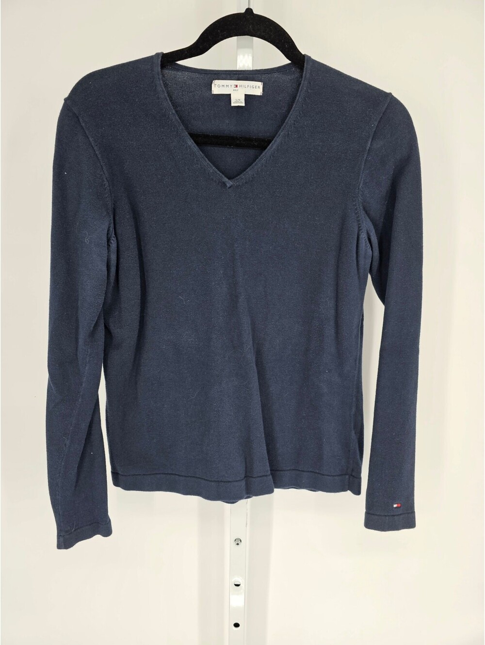 Tommy Hilfiger Golf Women's Navy Long Sleeve V-Neck T-Shirt Size L